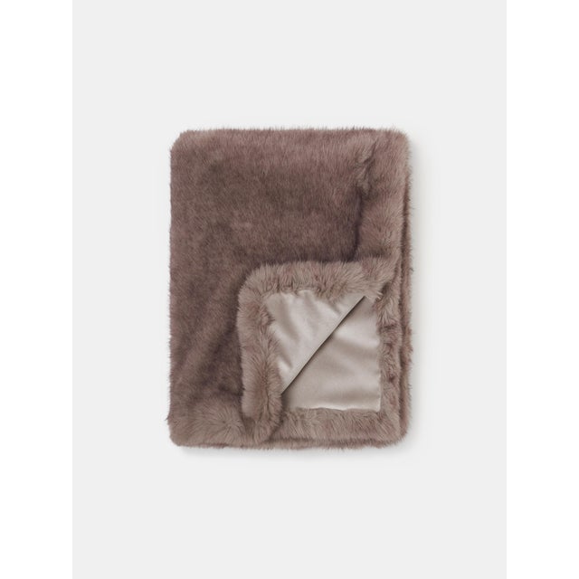 Not Yet Made - Made To Order Grey Faux Fur Blanket by Villa Como For Sale - Image 5 of 5
