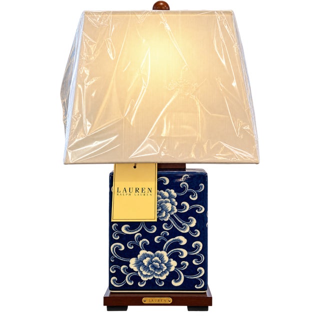 Chinoiserie Late 20th Century Ralph Lauren Chinoiserie Cobalt Blue & White Ceramic Table Lamps - A Pair For Sale - Image 3 of 4