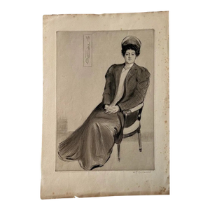 Rare Early 20th Century Etching "Rachel" by Henry Brewerton Quinan C.1920