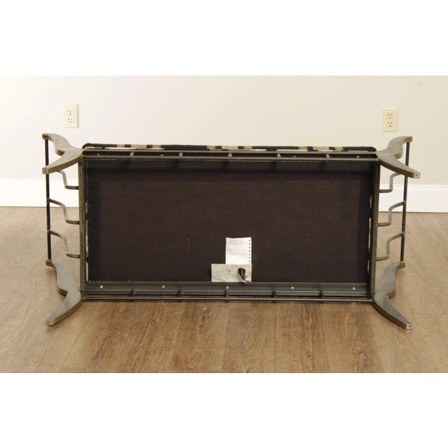 1990s Swaim Regency Style Heavy Iron Window Benches - A Pair For Sale - Image 12 of 13