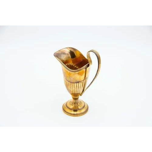 Creamer in Fluted Silver with Gold Trim For Sale - Image 5 of 5