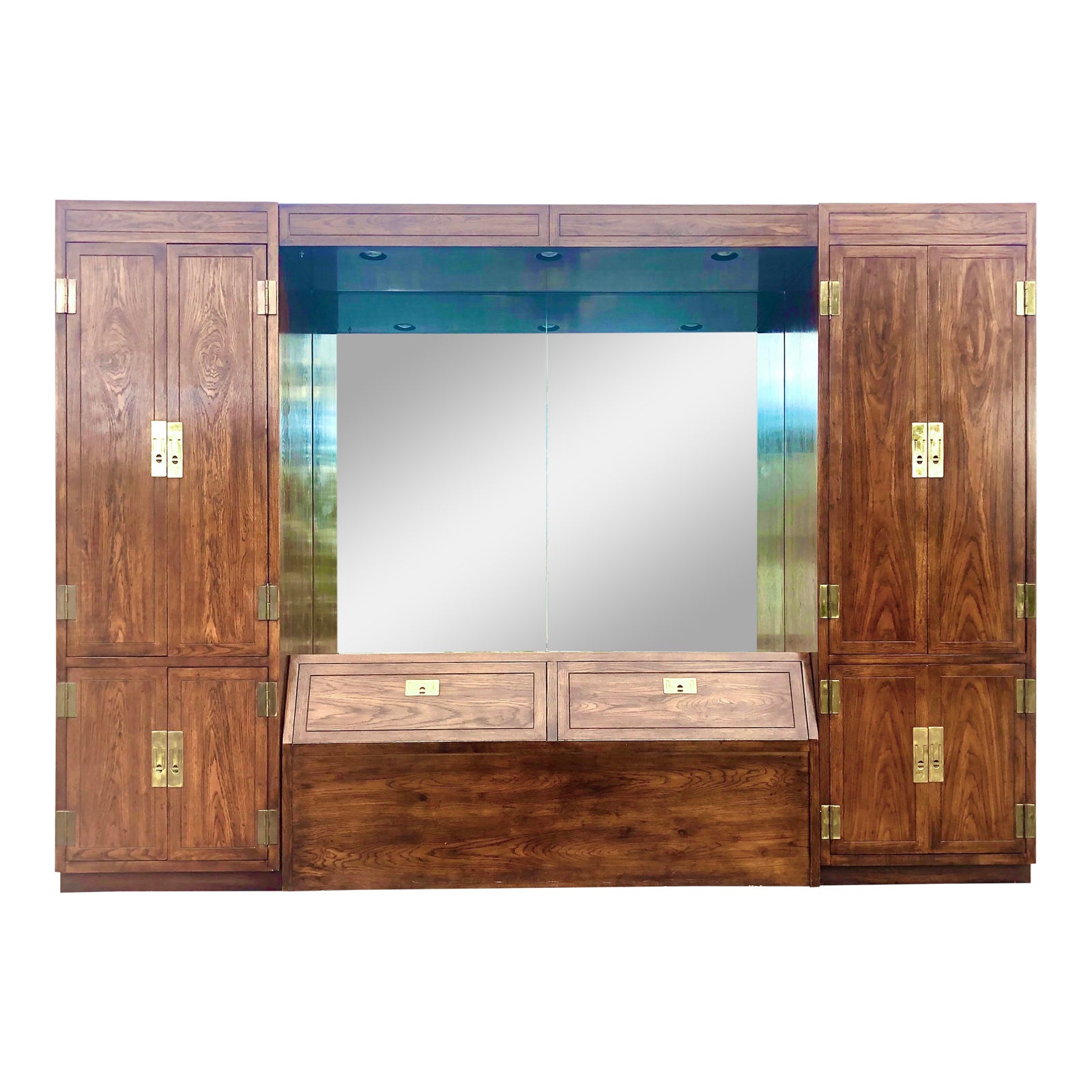 Henredon Scene One Queen Size Bedroom Wall Unit With ...