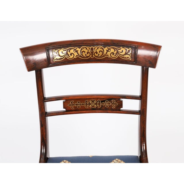 Antique 19th Century Regency Brass Bar Back Chairs, 1820s, Set of 2 For Sale - Image 4 of 17