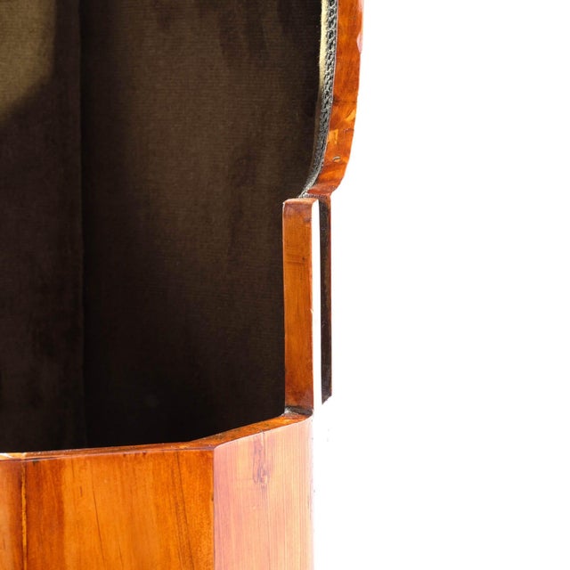 Exceptional children's chair, cherry wood, velour upholstery on the inside, front folds up, with removable table, southern...