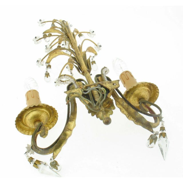 1940's French Regency Dore Floral Wall Sconce by Maison Bagues For Sale In Miami - Image 6 of 8