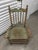 American Vintage American Primitive Distressed Green Spindle-Back Rush-Seat Armchair For Sale - Image 3 of 7