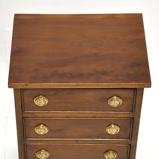 Wood Vintage Georgian Style Bedside Tables in Yew Wood, 1930, Set of 2 For Sale - Image 7 of 10