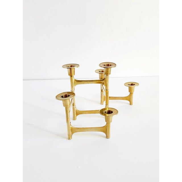 Mid Century Modern Modern Danish Nagel Style Brass Articulating Candle Holder For Sale - Image 4 of 8