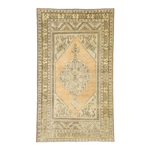 Mid 20th Century Vintage Turkish Oushak Rug 06'01 X 10'07 For Sale