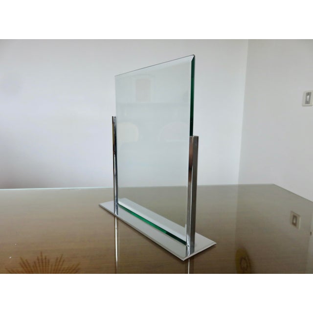 Art Deco Photo Frame in Chromed Brass and Beveled Glass, France, 1930s For Sale - Image 12 of 12