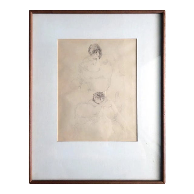 Framed Drawing by Mexican Artist José Luis Cuevas For Sale