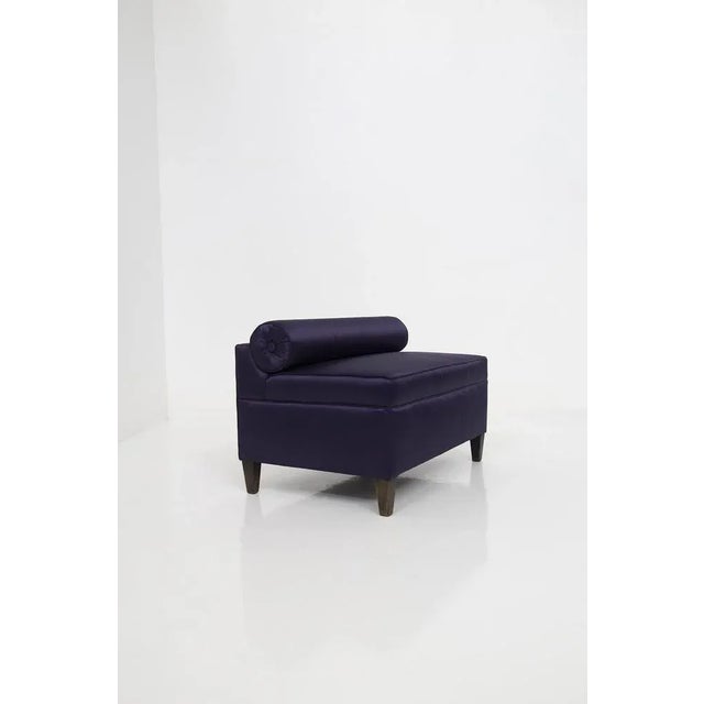 Purple Small Italian Purple Satin Sofa with Roll Cushion, 1959 For Sale - Image 8 of 11