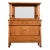 Antique American Empire Tiger Oak Sideboard With Mirrored Backsplash, Circa 1900 For Sale