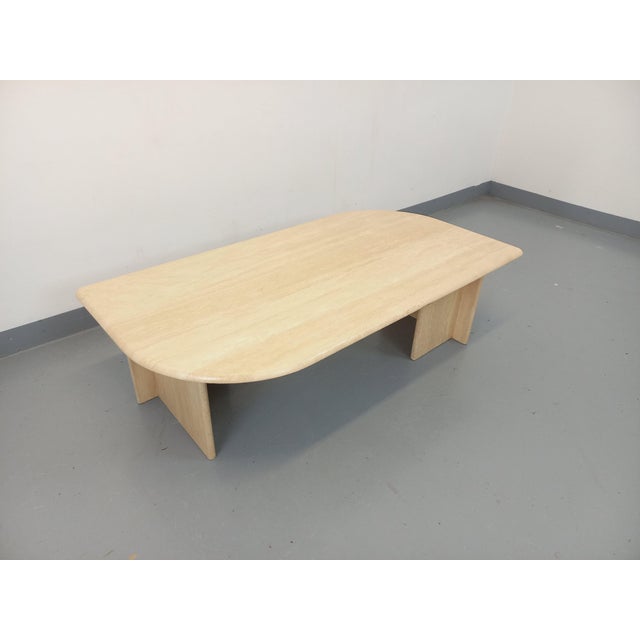 1970s Vintage Rectangular Travertine Coffee Table, 1970s For Sale - Image 5 of 17