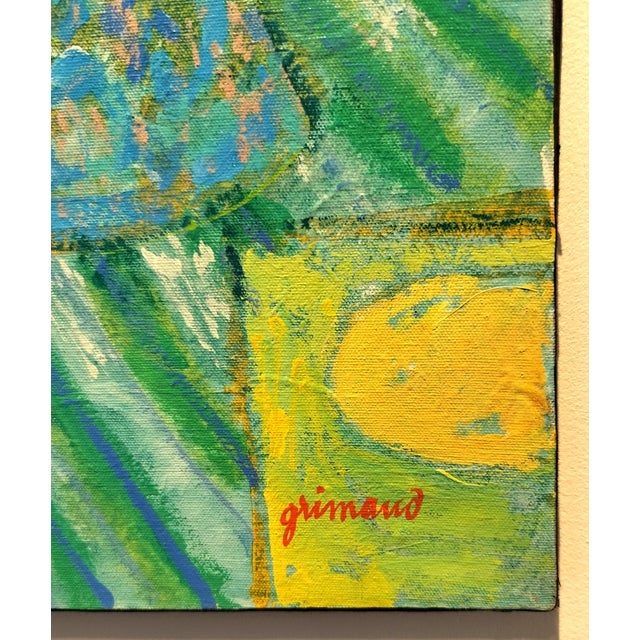 Mid Century Neo Impressionist Floral Window Scene by Scottish Artist William Grimaud For Sale In Dallas - Image 6 of 7