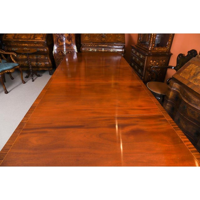 Vintage Regency Revival Flame Mahogany Dining Table and Chairs, Set of 11 For Sale - Image 5 of 14