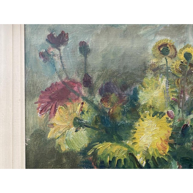 Continental School Artist, Flowers in Vase, Oil on Canvas, 1950s, Framed For Sale - Image 11 of 18