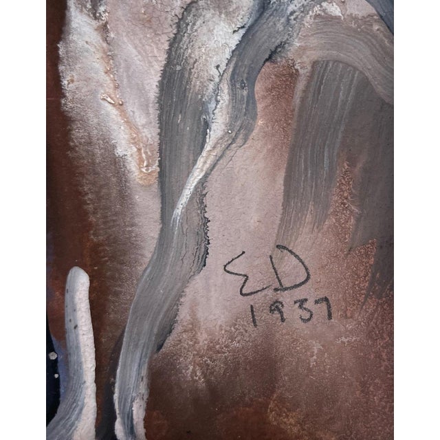 1937, Watercolor on Paper Portrait of a Handsome African American Gentleman by Artist Eugene Dana For Sale - Image 4 of 6