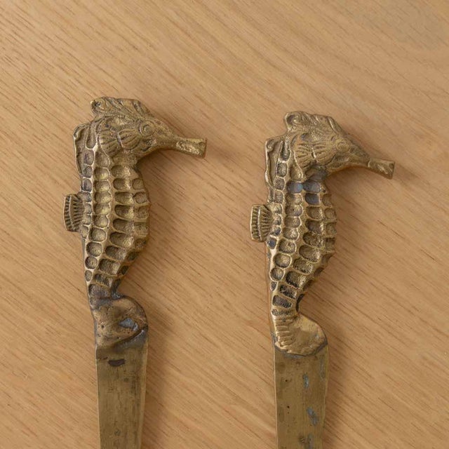 1950s French Brass Seahorse Letter Opener For Sale - Image 9 of 11
