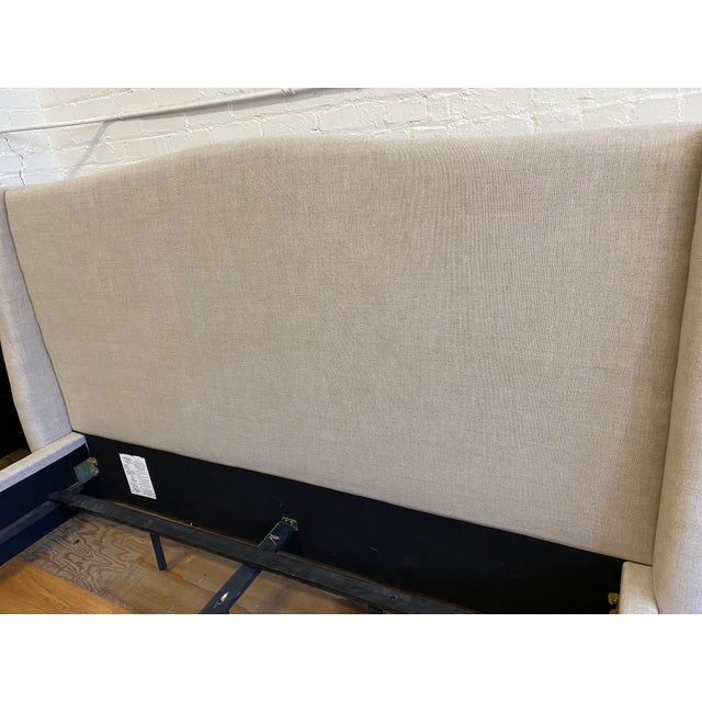 Eastern King Size Saatva Minori Natural Linen Bed Frame Chairish