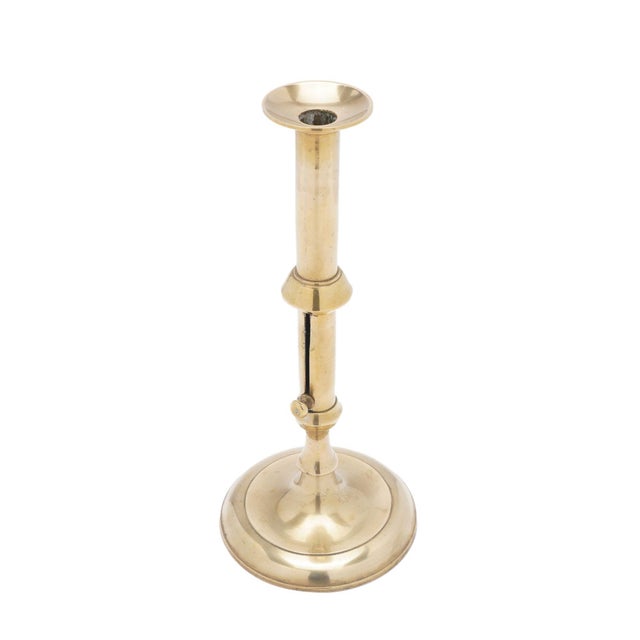 Metal English Georgian Cast Brass Cannon Barrel Candlestick, C. 1740 For Sale - Image 7 of 11