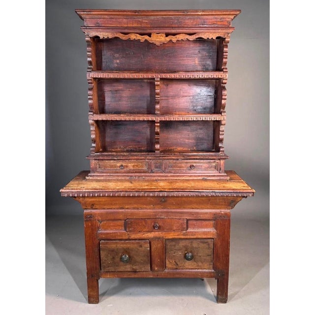 18th Century 18th Century Rustic Italian 2pc Walnut Cabinet For Sale - Image 5 of 10