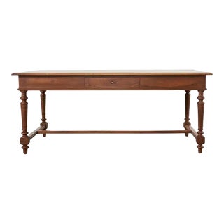 Country French Provincial Walnut Writing Table or Desk For Sale