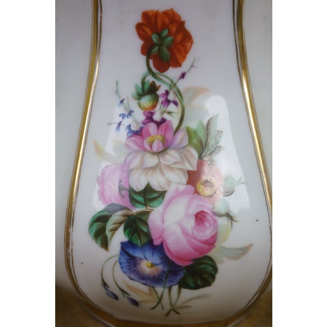 Antique 19th Century Porcelain Scrolled Gold Floral Acanthus Serving Pitcher Jug For Sale - Image 9 of 12