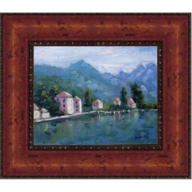 Lake Como Italy Original Oil Painting Landscape Wall Decor For Sale - Image 11 of 12