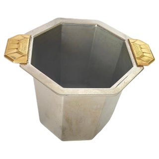 Charleston Goldsmiths Ice Bucket in Steel by Jean Couzon, France, 1970 For Sale