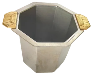 Charleston Goldsmiths Ice Bucket in Steel by Jean Couzon, France, 1970