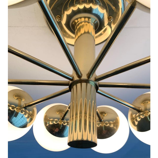 Gold Mid-Century Modern Space Age German Brass Ceiling Lamp from Kaiser Leuchten, 1960s For Sale - Image 8 of 18