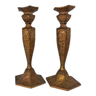 Antique E. & J. Bass Dutch Windmill & Figural Candlesticks, Pair For Sale