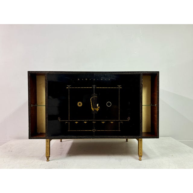 Brazilian Black Lacquered Cabinet by Dinucci, 1950s For Sale - Image 14 of 17