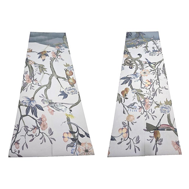 Anthropologie Chinoiserie/Botanical Anthropologie Chloe Wallpaper Mural, Birds and Monkeys, 7 Panels For Sale - Image 4 of 15