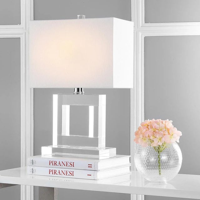 20.5-Inch H Square Crystal Table Lamp - Clear For Sale In Philadelphia - Image 6 of 8