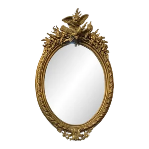 French Louis XV Oval Mirror – Gilt Plaster Wedding Frame