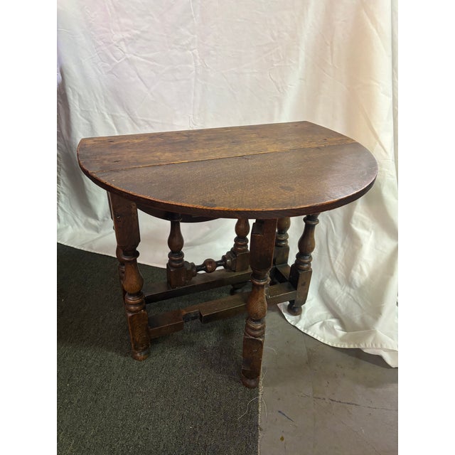 Jacobean Diminutive Jacobean Style Oak Gateleg Table, Late 19th Century For Sale - Image 3 of 11