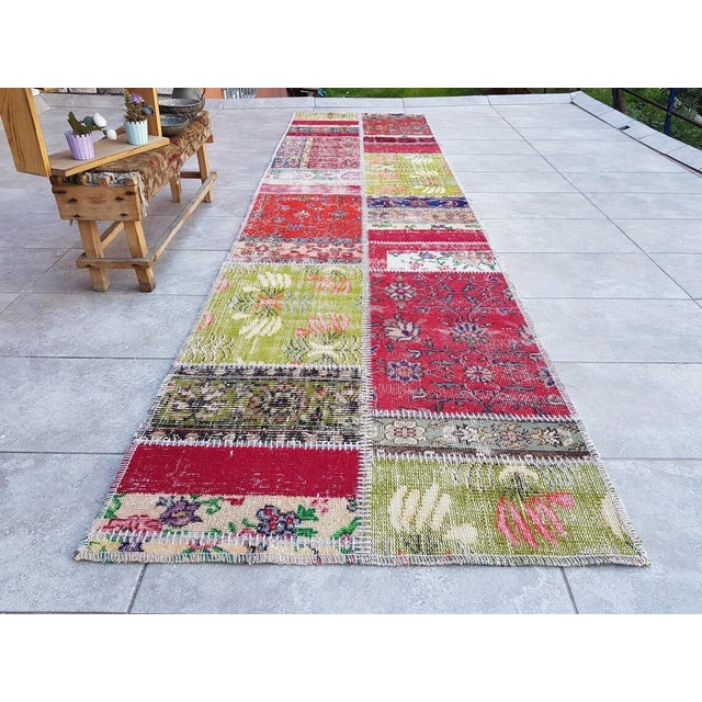 Turkish Bohemian Mid 20th Century Wool Runner For Sale - Image 3 of 10