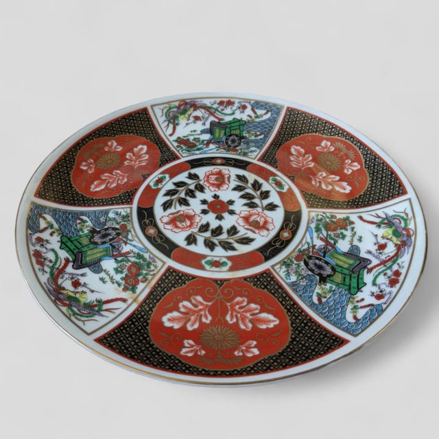 Japanese Vintage Japanese Imari Porcelain Decorative Plate For Sale - Image 3 of 8