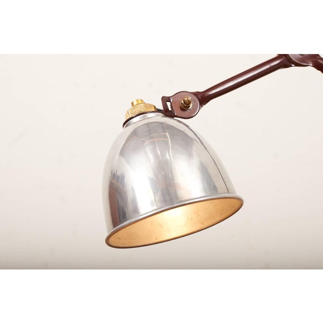 Clamp Light Model 201 in Metal Frame in Red by Bernard-Albin Gras, 1921 For Sale - Image 4 of 10