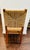 Late 20th Century Vintage Brutalist Oak Wood Chair With Rush Back and Seat For Sale - Image 5 of 8