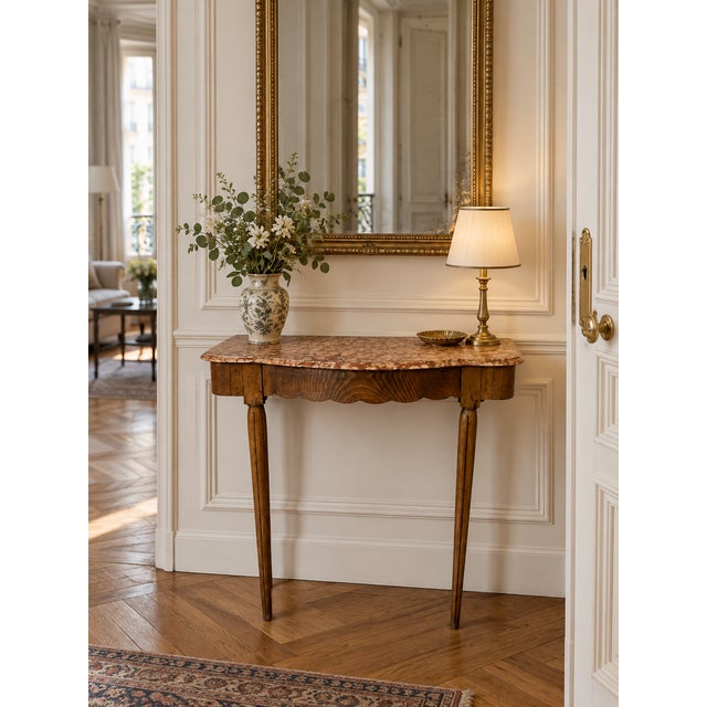 Vintage Art Deco Console Table in Walnut, 1930 For Sale - Image 13 of 14