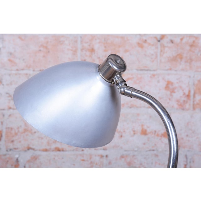 Metal Bauhaus Table Lamp in Chrome and Aluminium from Franta Anýž, Czech, 1930s For Sale - Image 7 of 11