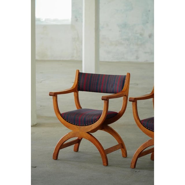 Danish Modern Oak Model Kurul Armchairs attributed to Henning Kjærnulf, 1960s, Set of 2 For Sale - Image 14 of 18