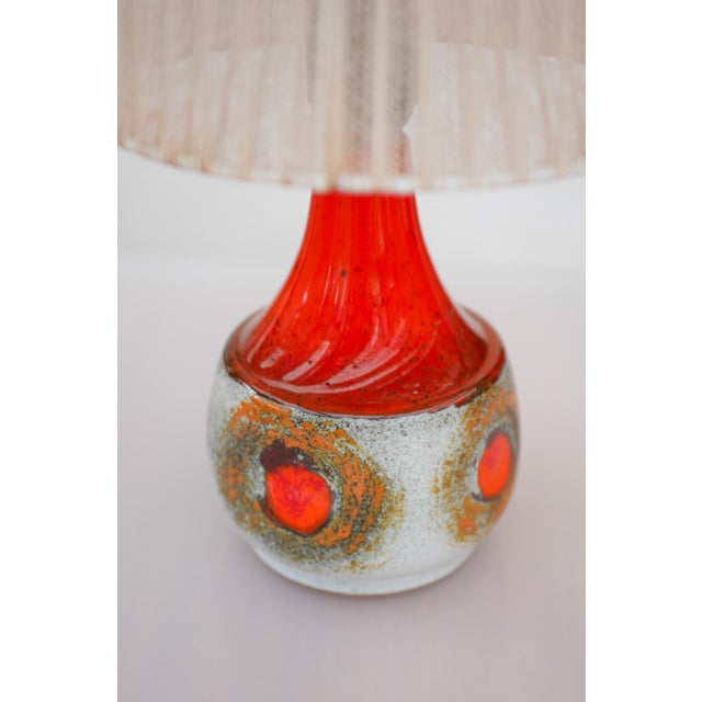 Red Mid-Century Modern Pottery Lamp from Tilgmans, 1970s For Sale - Image 8 of 15