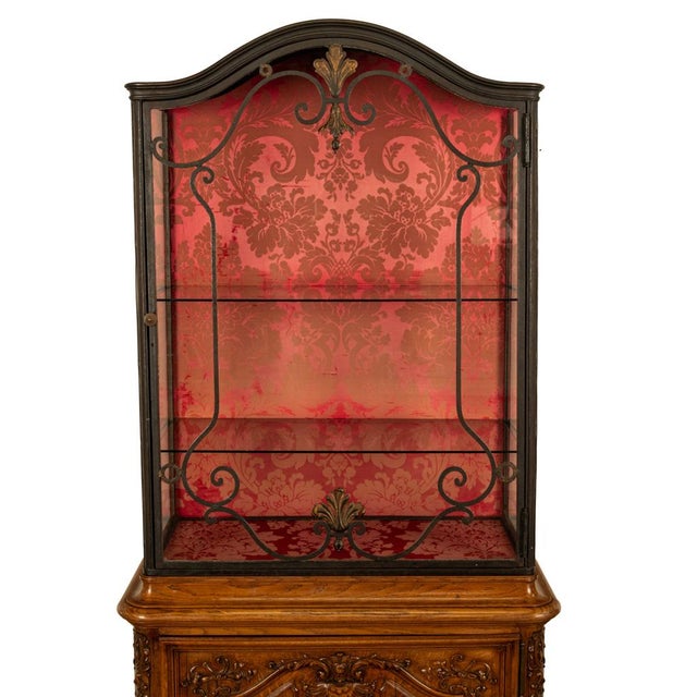 Antique French Louis Vvi Carved Oak Iron & Glass Vitrine by Maison Soubrier 1900 For Sale - Image 12 of 18