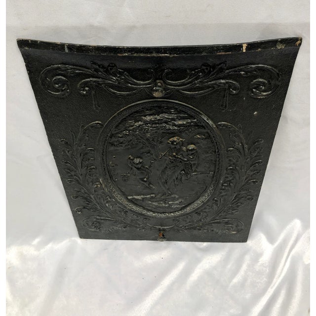 Late 1800s Cast Iron Summer Fireplace Door/Grate/Screen For Sale - Image 10 of 13