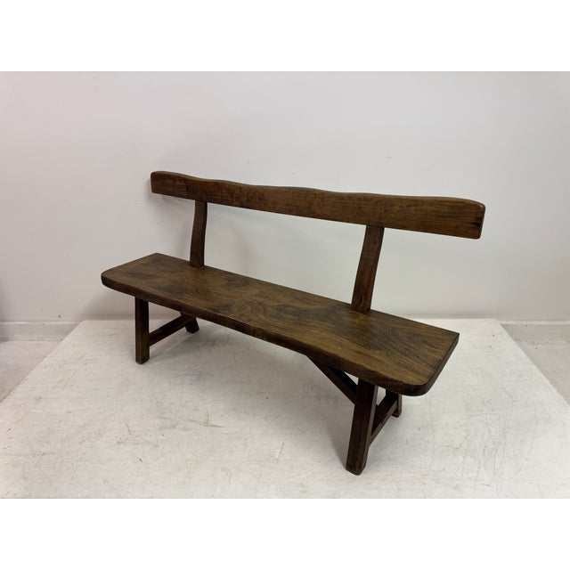 Mid-Century Sculptural Elm Bench, 1960s For Sale - Image 10 of 18