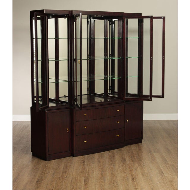 Transitional Thomasville Contemporary Style Glass Display China Cabinet For Sale - Image 3 of 18